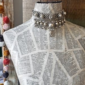 Vintage boho choker statement necklace